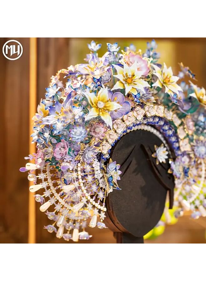 MU 3D لغز معدني تاج زهور قطعة رأس نموذج تجميع DIY زخرفة يدوية هدية - Image 4